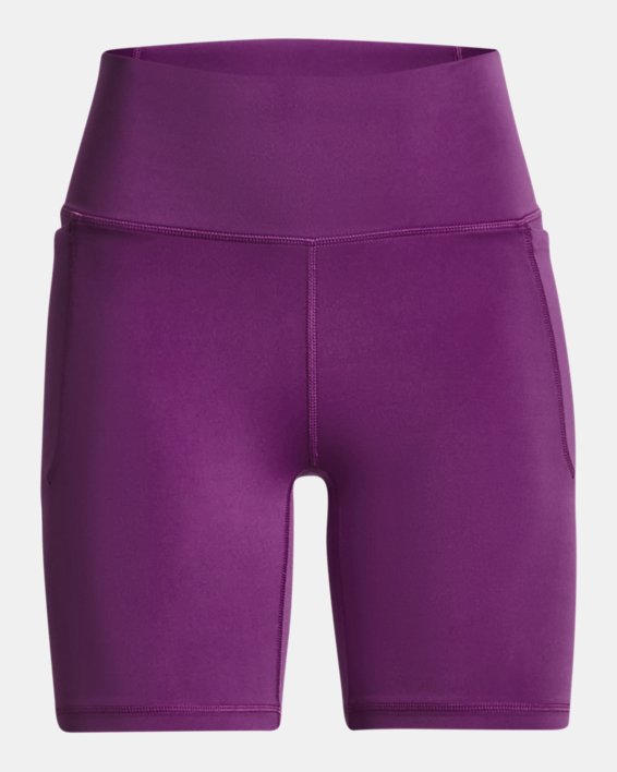 Women's UA Meridian 7" Bike Shorts, Purple, pdpMainDesktop image number 4